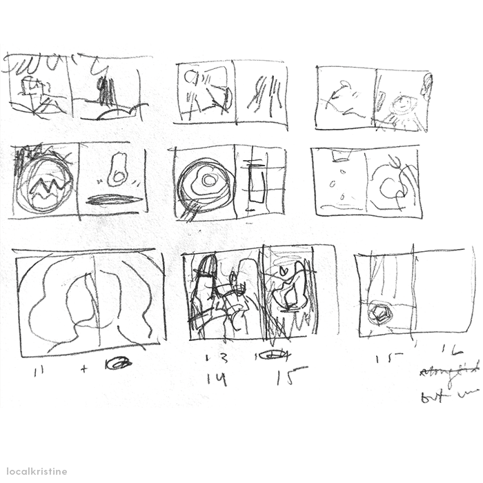 Zine layout sketches.